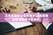 正规离婚协议没有孩子(正规离婚协议没有孩子有效吗)