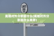 离婚对外分割是什么(离婚对外分割是什么意思)