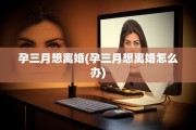 孕三月想离婚(孕三月想离婚怎么办)
