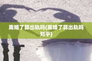 离婚了算出轨吗(离婚了算出轨吗知乎)
