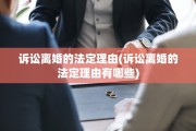 诉讼离婚的法定理由(诉讼离婚的法定理由有哪些)
