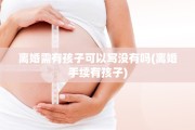 离婚需有孩子可以写没有吗(离婚手续有孩子)