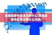 离婚庭审中应该注意什么(离婚庭审中应该注意什么问题)