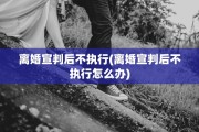 离婚宣判后不执行(离婚宣判后不执行怎么办)