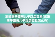 离婚房子赠与儿子以后交易(离婚房子赠与儿子以后交易怎么办)
