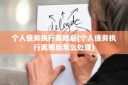 个人债务执行离婚后(个人债务执行离婚后怎么处理)
