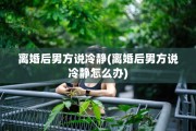 离婚后男方说冷静(离婚后男方说冷静怎么办)