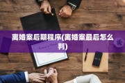 离婚案后期程序(离婚案最后怎么判)