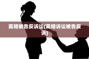 离婚被告反诉讼(离婚诉讼被告反诉)