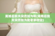 离婚后前夫突然加为我(离婚后前夫突然加为我老婆微信)