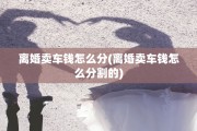 离婚卖车钱怎么分(离婚卖车钱怎么分割的)
