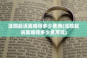 法院起诉离婚得多少费用(法院起诉离婚得多少费用呢)