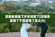 如果我离婚了不在结婚了(如果我离婚了不在结婚了怎么办)
