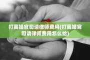 打离婚官司请律师费用(打离婚官司请律师费用怎么给)