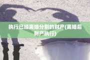 执行已经离婚分割的财产(离婚后财产执行)