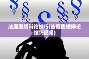法庭离婚辩论技巧(法庭离婚辩论技巧视频)