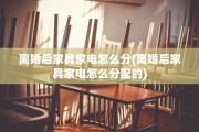 离婚后家具家电怎么分(离婚后家具家电怎么分配的)