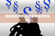 各类离婚律师(各类离婚律师的区别)