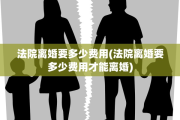 法院离婚要多少费用(法院离婚要多少费用才能离婚)