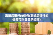离婚后银行的债务(离婚后银行的债务可以自己承担吗)