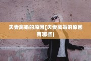 夫妻离婚的原因(夫妻离婚的原因有哪些)