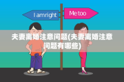 夫妻离婚注意问题(夫妻离婚注意问题有哪些)