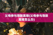 父母参与导致离婚(父母参与导致离婚怎么办)