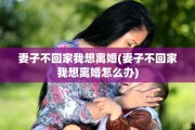 妻子不回家我想离婚(妻子不回家我想离婚怎么办)