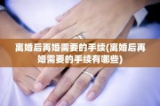 离婚后再婚需要的手续(离婚后再婚需要的手续有哪些)