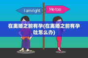 在离婚之前有孕(在离婚之前有孕吐怎么办)