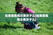 如果要离婚还要孩子么(如果要离婚还要孩子么)
