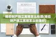 婚后财产独立离婚怎么处理(婚后财产独立离婚怎么处理好)
