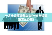 一方申请离婚怎么办(一方申请离婚怎么办理)