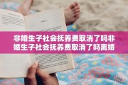 非婚生子社会抚养费取消了吗非婚生子社会抚养费取消了吗离婚后多少万元