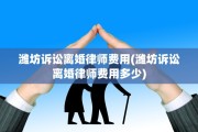 潍坊诉讼离婚律师费用(潍坊诉讼离婚律师费用多少)