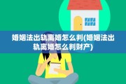 婚姻法出轨离婚怎么判(婚姻法出轨离婚怎么判财产)