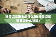 没领证离婚要退什么钱(没领证离婚要退什么钱呢)
