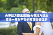 夫妻双方提出离婚(夫妻双方提出离婚一方财产分割方面需要让步吗)