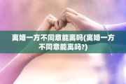 离婚一方不同意能离吗(离婚一方不同意能离吗?)