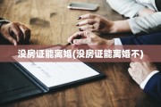 没房证能离婚(没房证能离婚不)