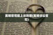 离婚官司能上诉到哪(离婚诉讼官司)
