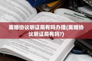 离婚协议明证局有吗办理(离婚协议明证局有吗?)