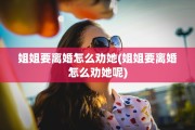 姐姐要离婚怎么劝她(姐姐要离婚怎么劝她呢)