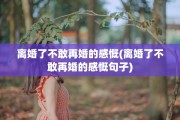 离婚了不敢再婚的感慨(离婚了不敢再婚的感慨句子)