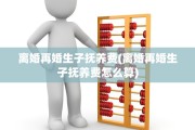 离婚再婚生子抚养费(离婚再婚生子抚养费怎么算)