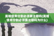 离婚债务分割必须要注明吗(离婚债务分割必须要注明吗为什么)