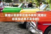 离婚以后买车还是不买车(离婚以后买车还是不买车好)