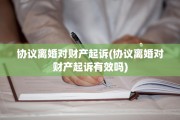协议离婚对财产起诉(协议离婚对财产起诉有效吗)