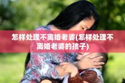 怎样处理不离婚老婆(怎样处理不离婚老婆的孩子)
