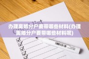 办理离婚分户要带哪些材料(办理离婚分户要带哪些材料呢)